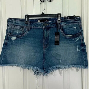 KUT from the Kloth Jane High Waist Distressed Fray Hem Cutoff Denim Shorts 18